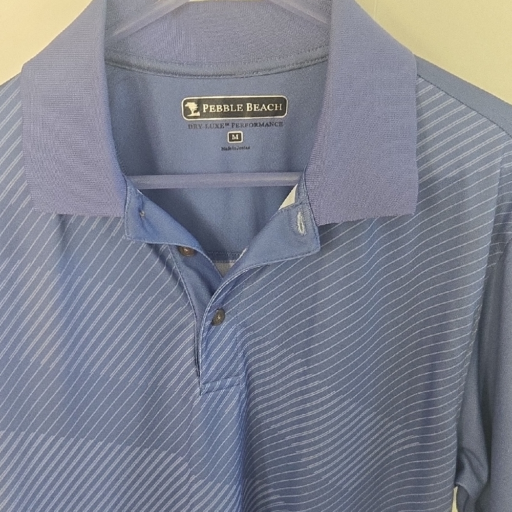 Pebble Beach Men's Polo in Blue with Stripes